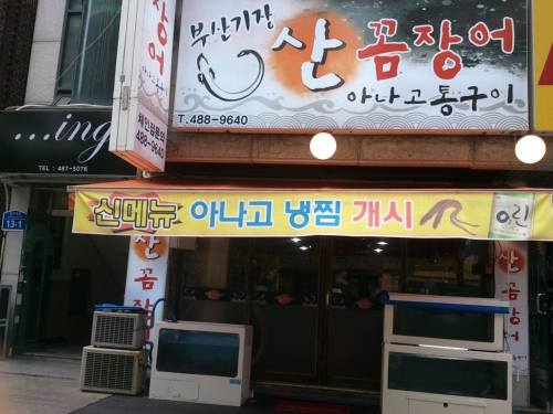 부산기장 산 꼼장어 아나고 통구이