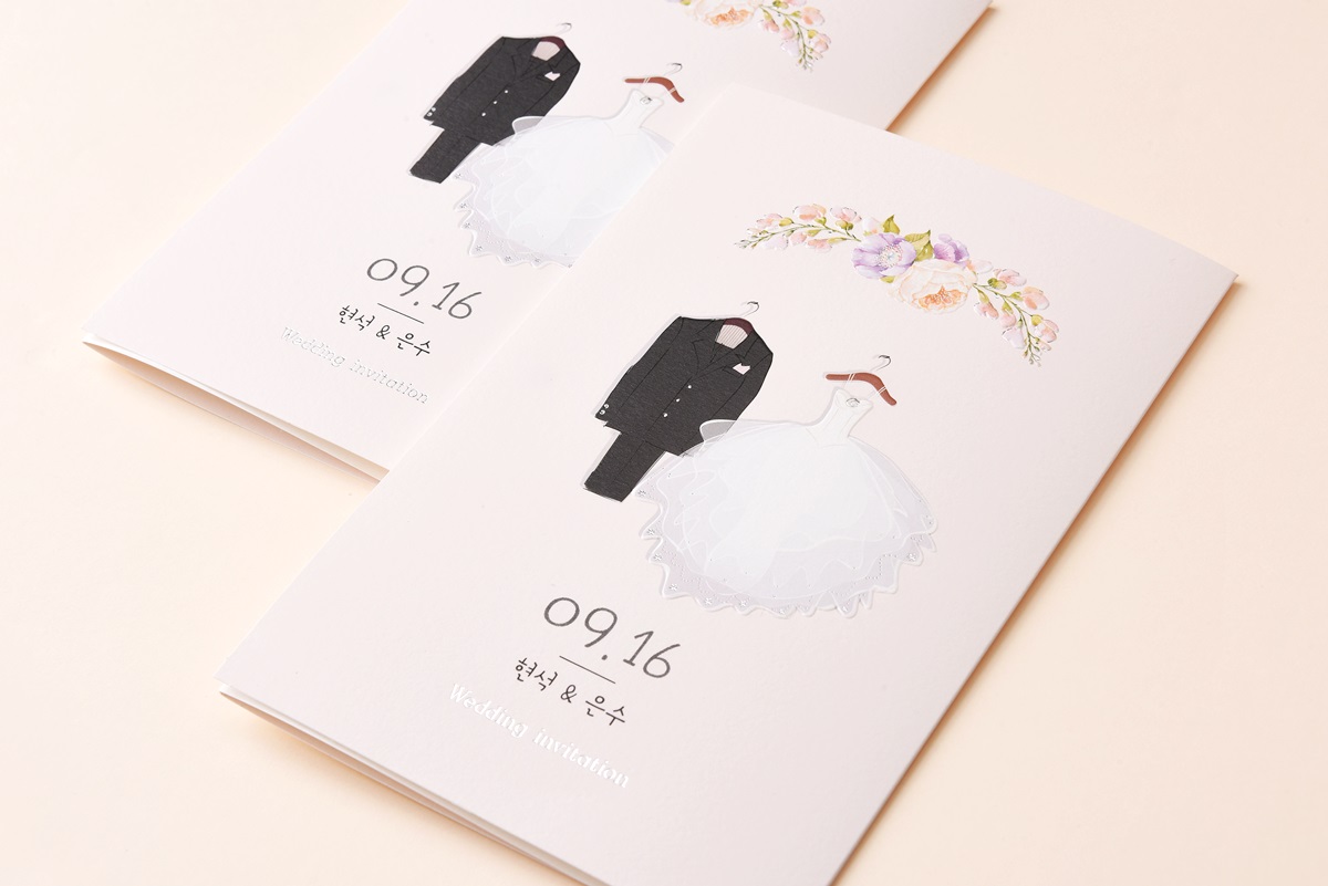 핑크카드 청첩장 이미지