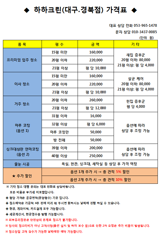 하하크린 대구경북점