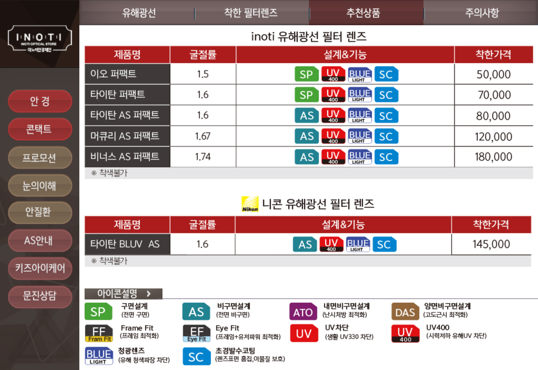 이노티안경 광주상무518점