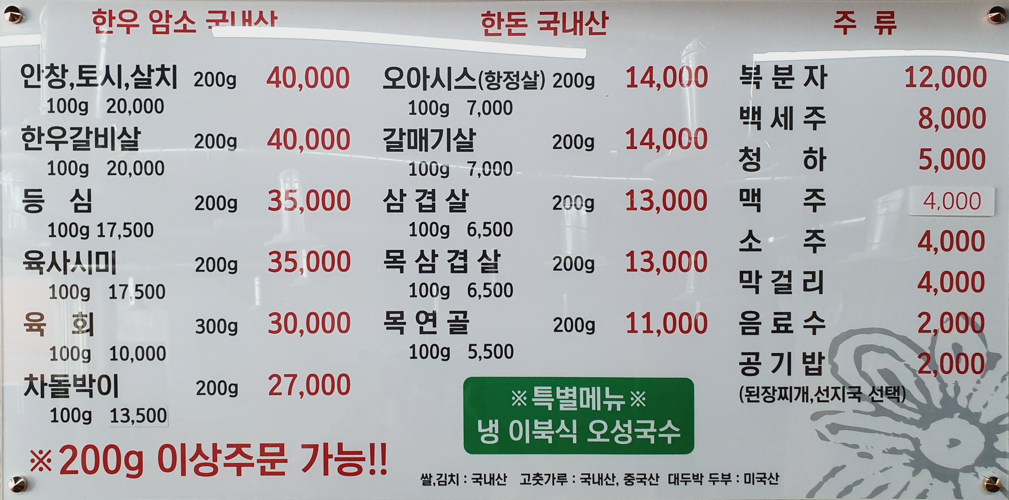 고속정육점식당