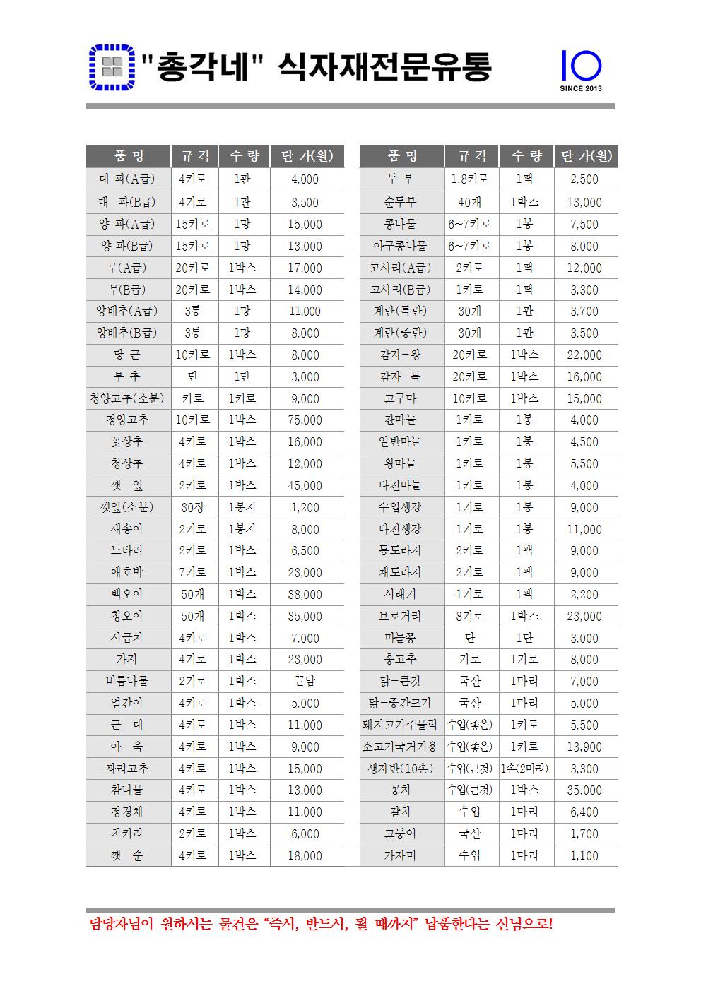 총각네청주식자재 전문유통