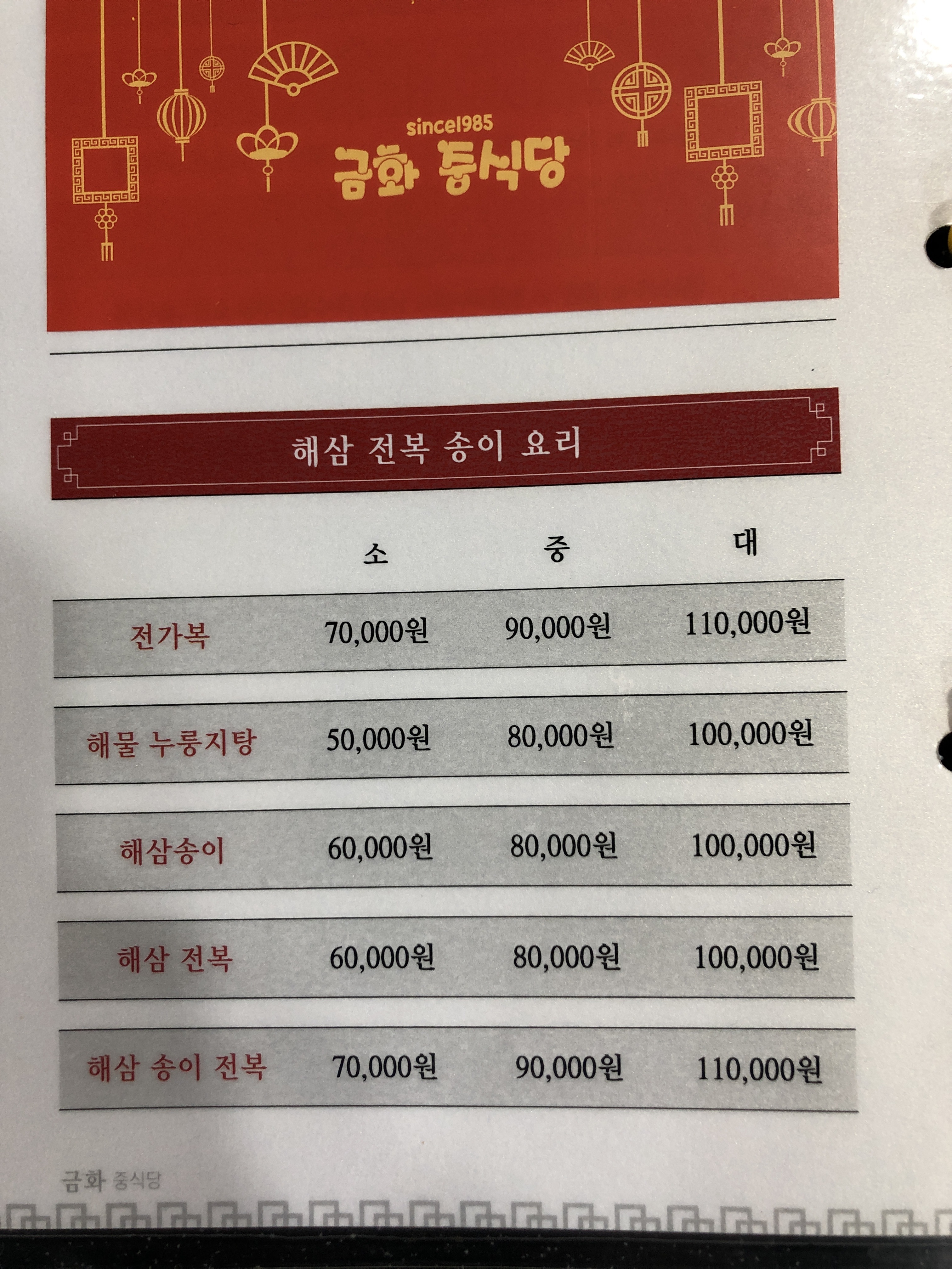금화중식당