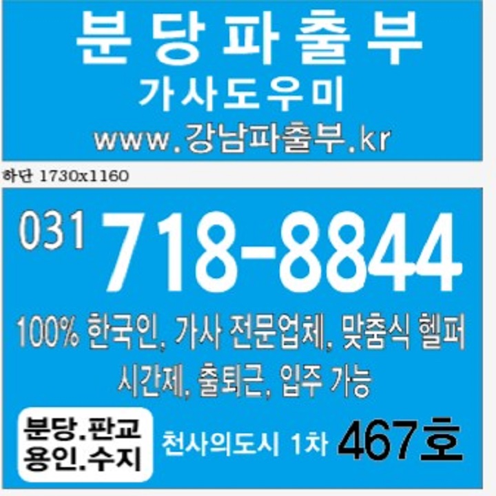 분당파출부 가사도우미