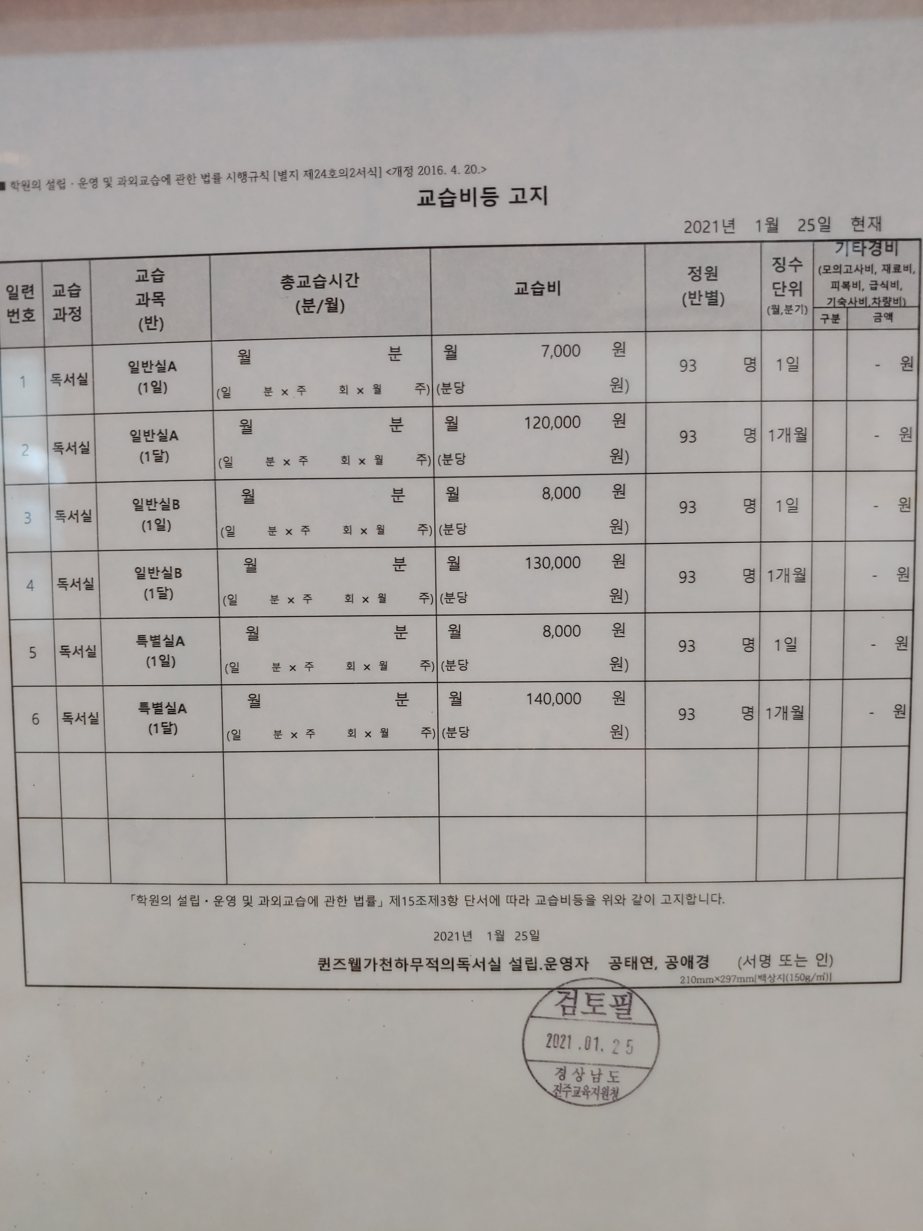 천하무적의독서실퀸즈웰가점