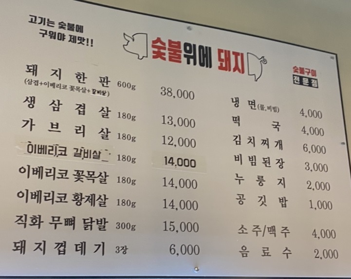 숯불위에돼지