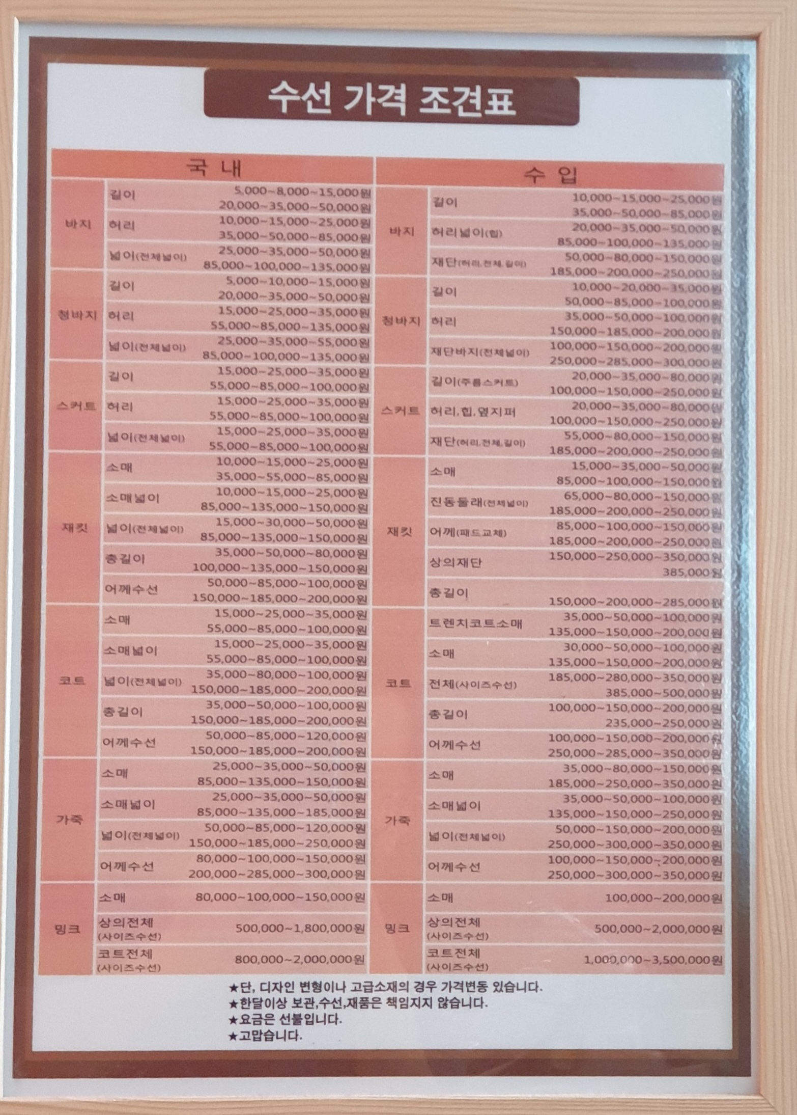 현대백화점무역센터점 수선실
