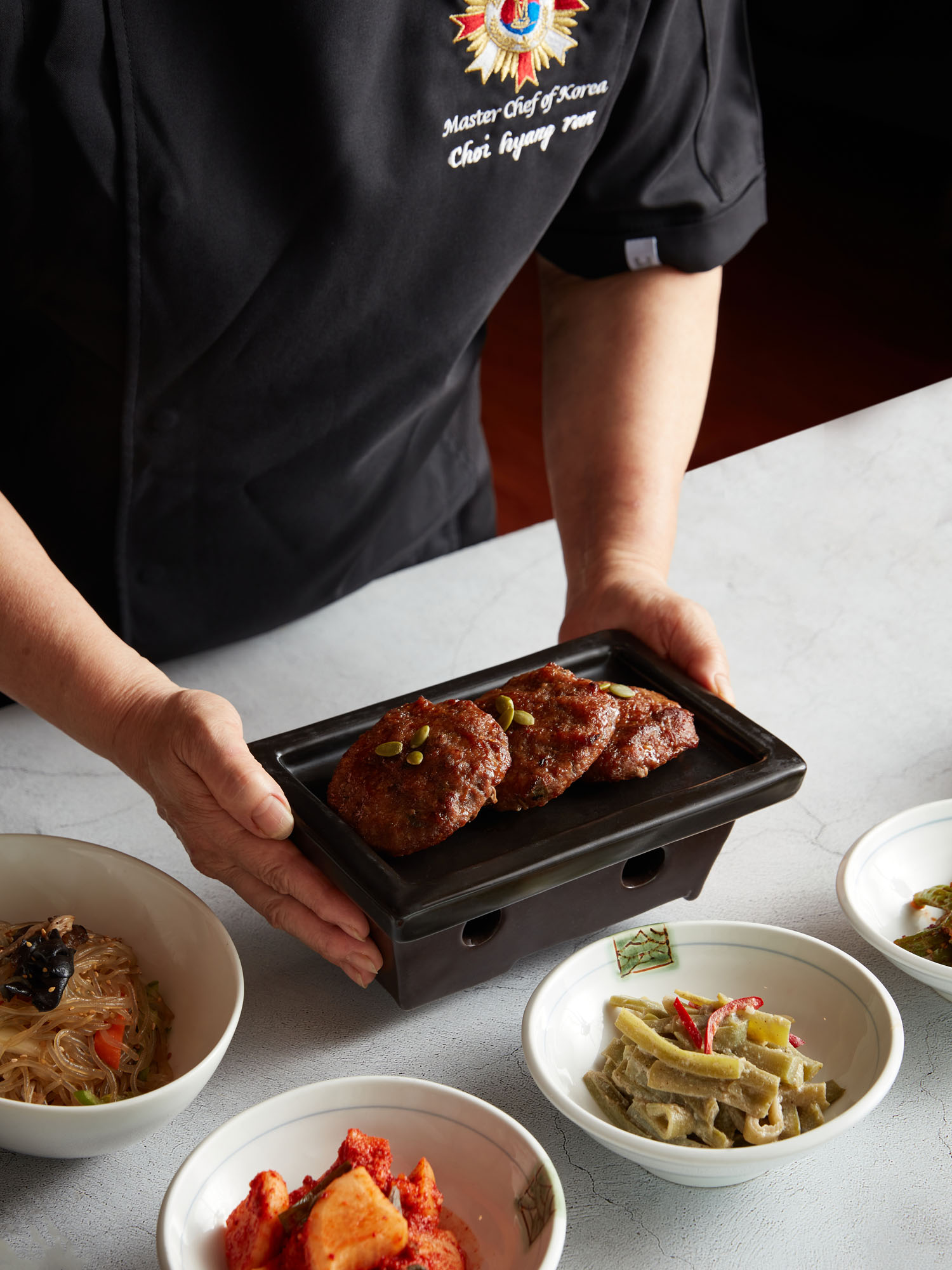 Grilled meat patty set