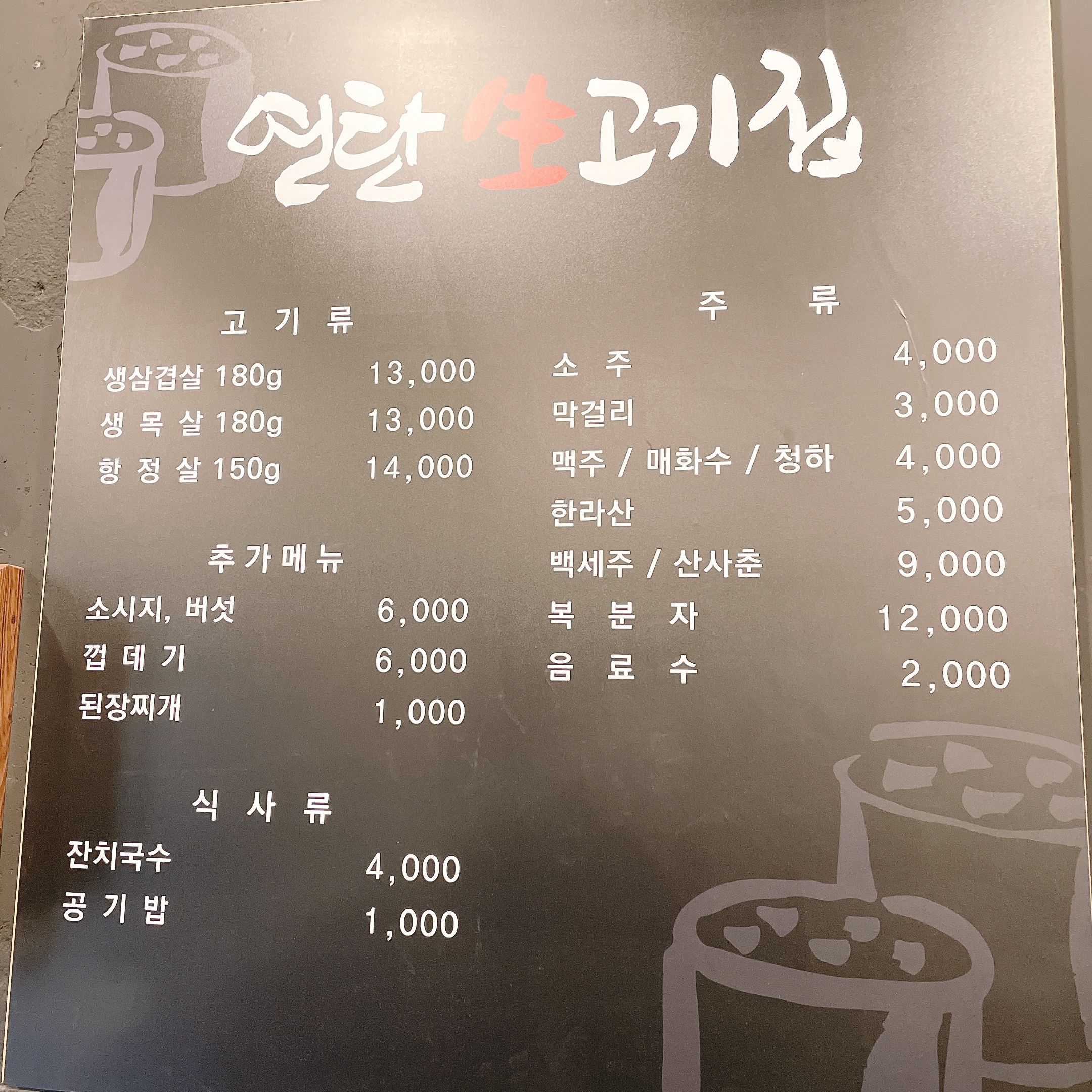 연탄 생고기집 대조점