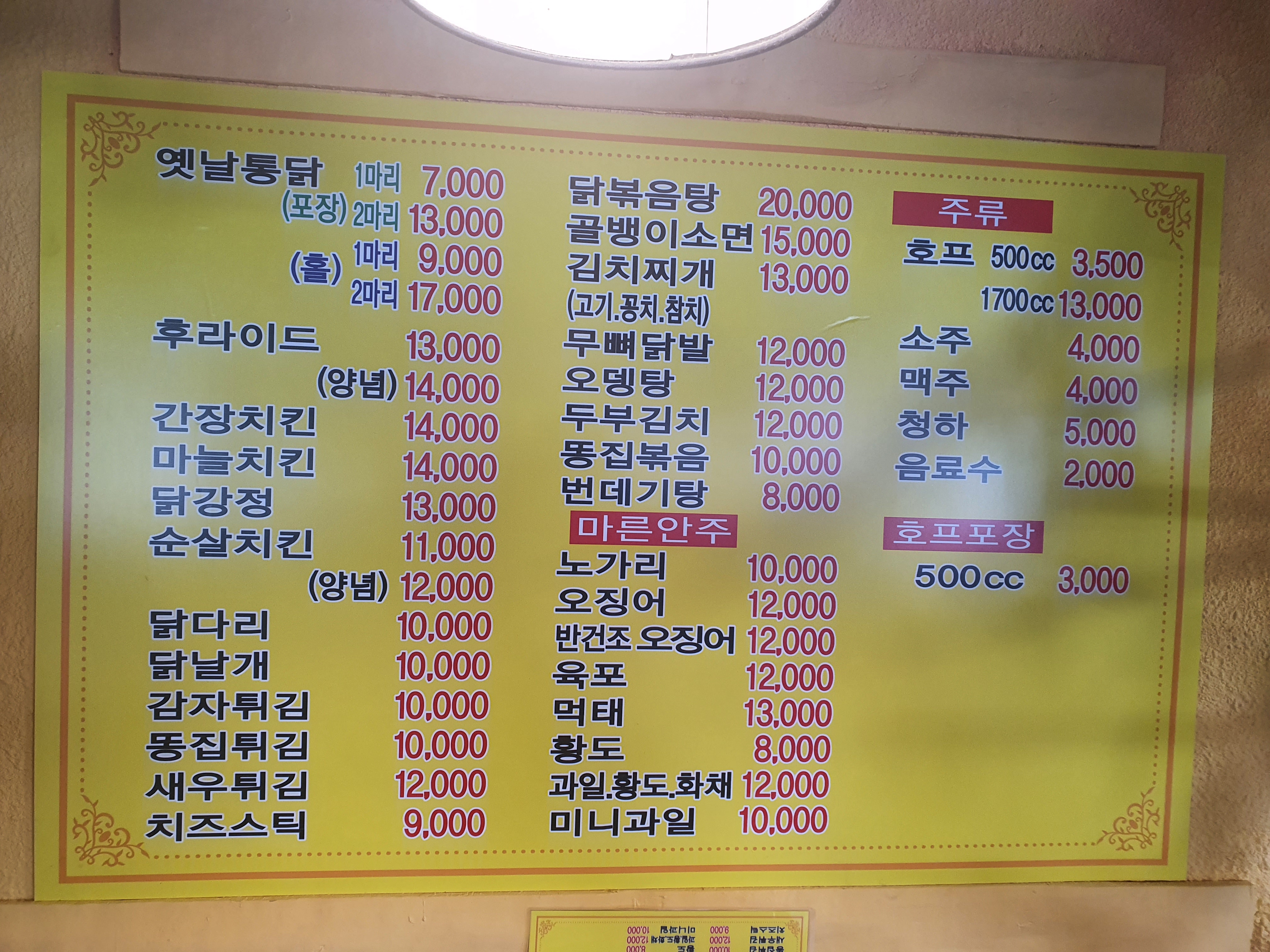 옛날통닭 치킨 앤 호프