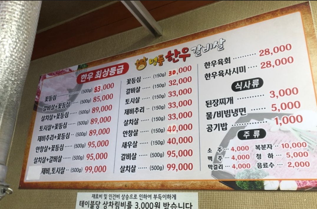 명품한우갈비살