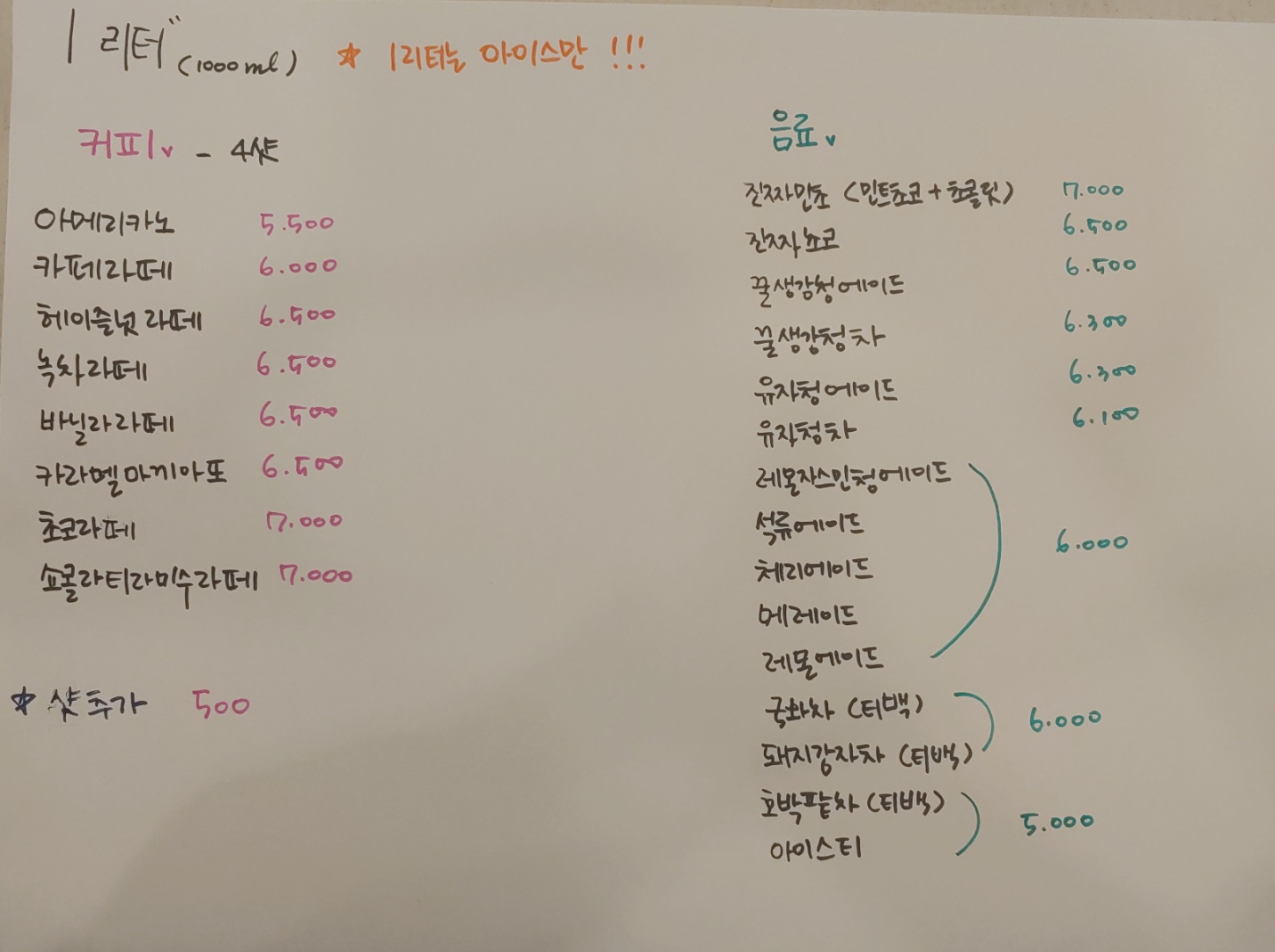 달려라행복이 달행이네 과일&음료