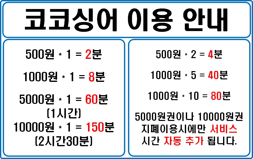 코코싱어동전노래연습장