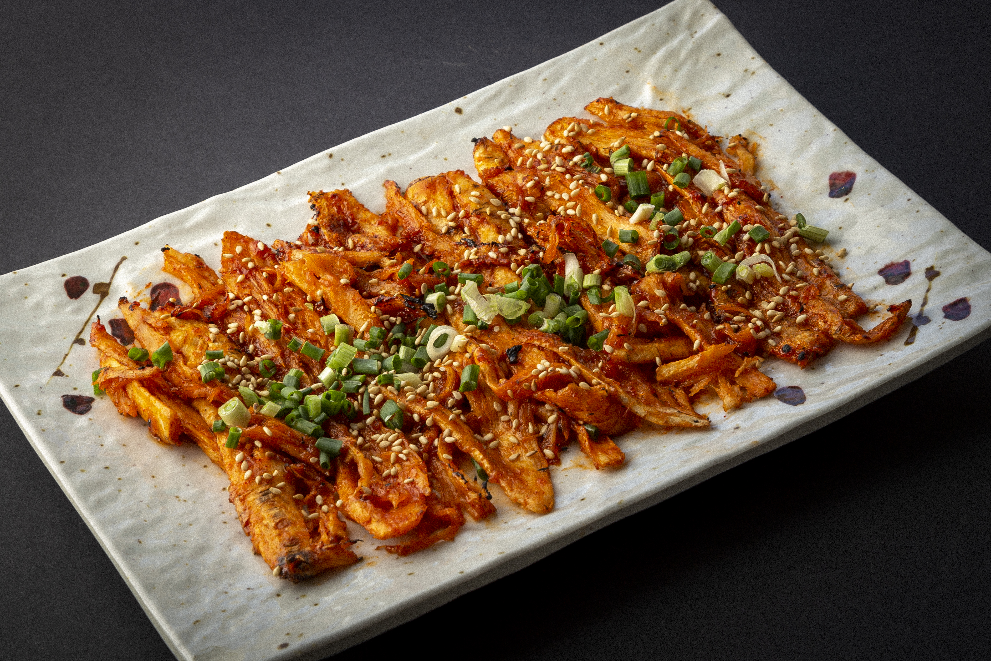 Grilled deodeok root meal