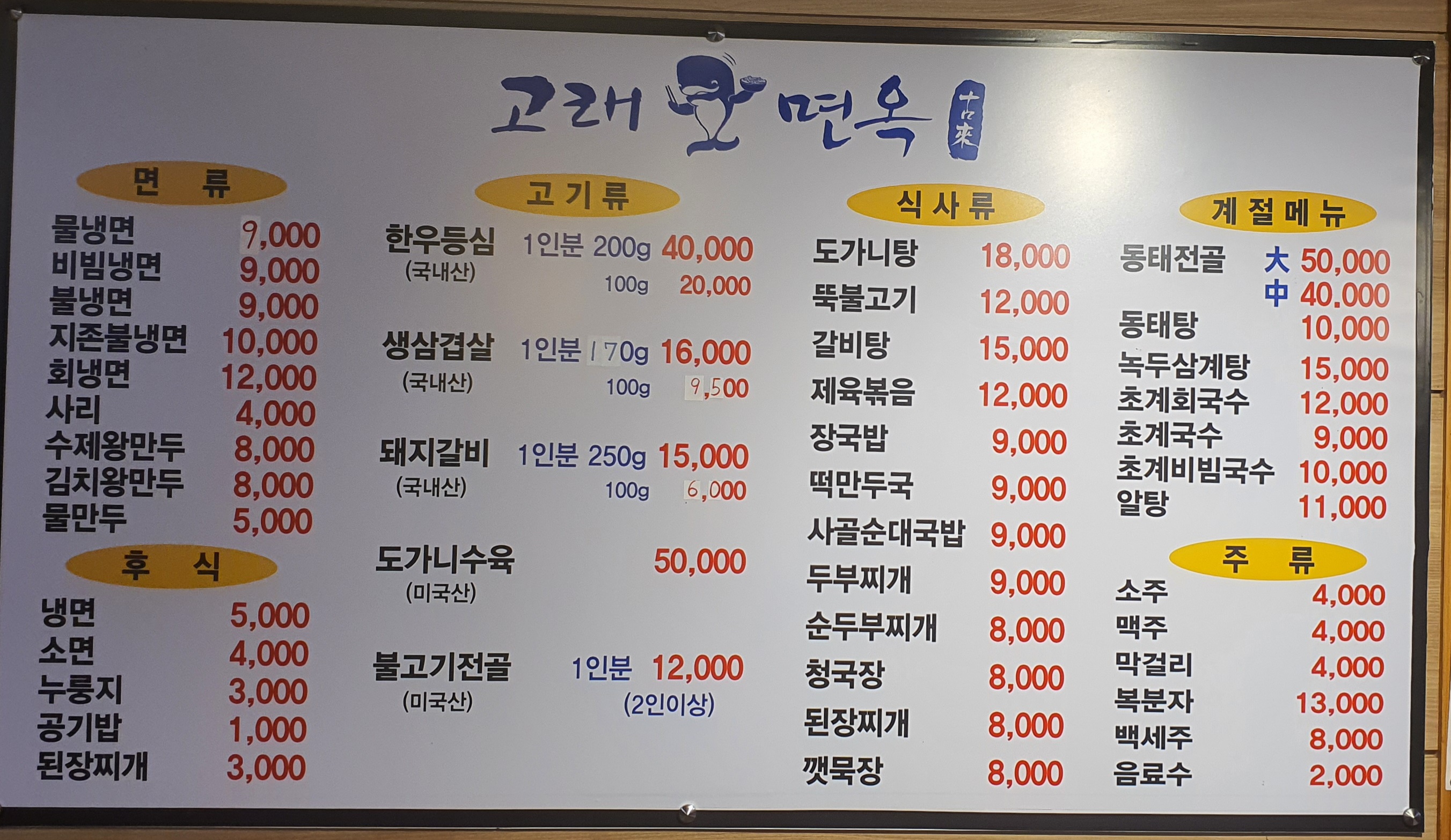 고래면옥당진점
