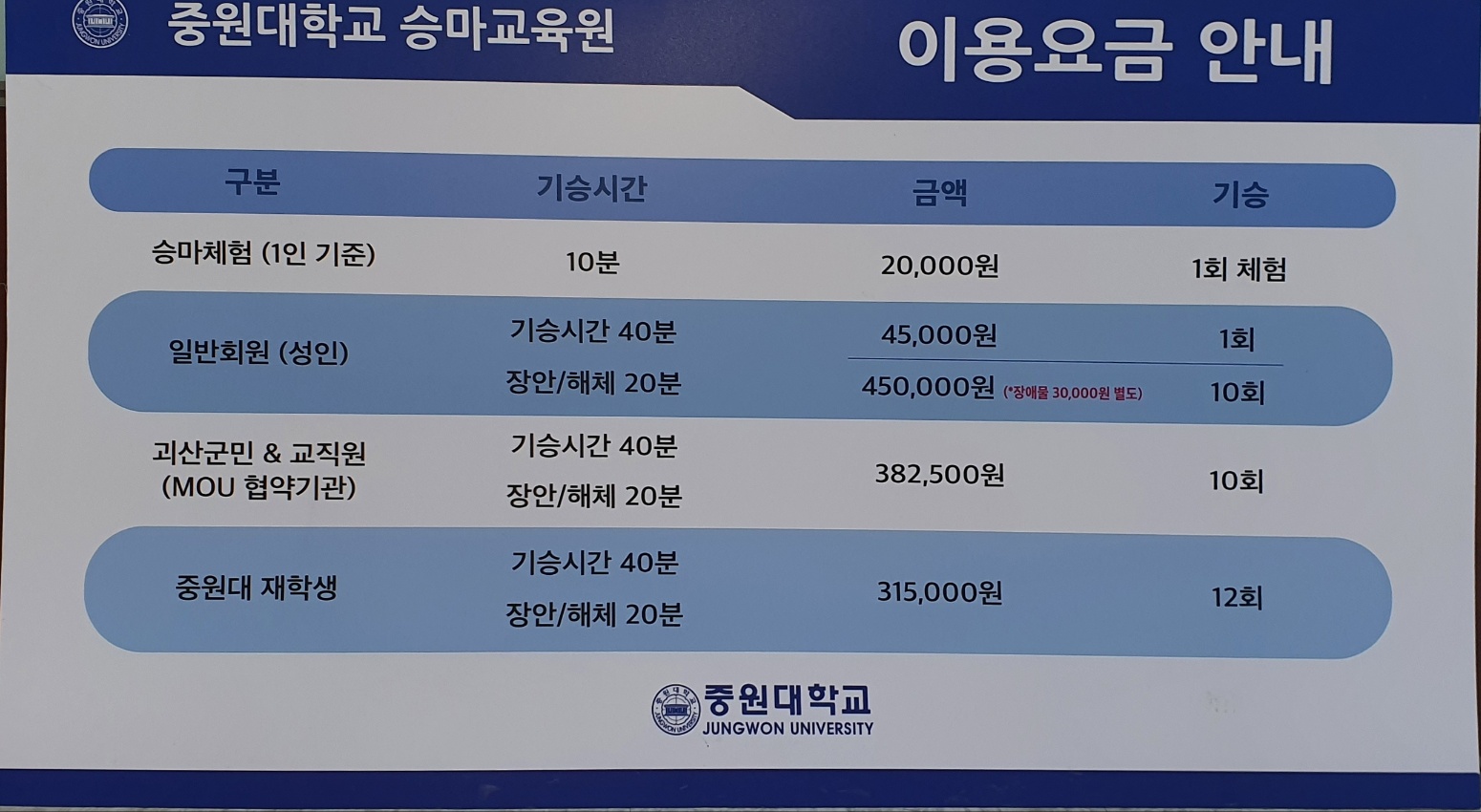 중원대학교 승마교육원