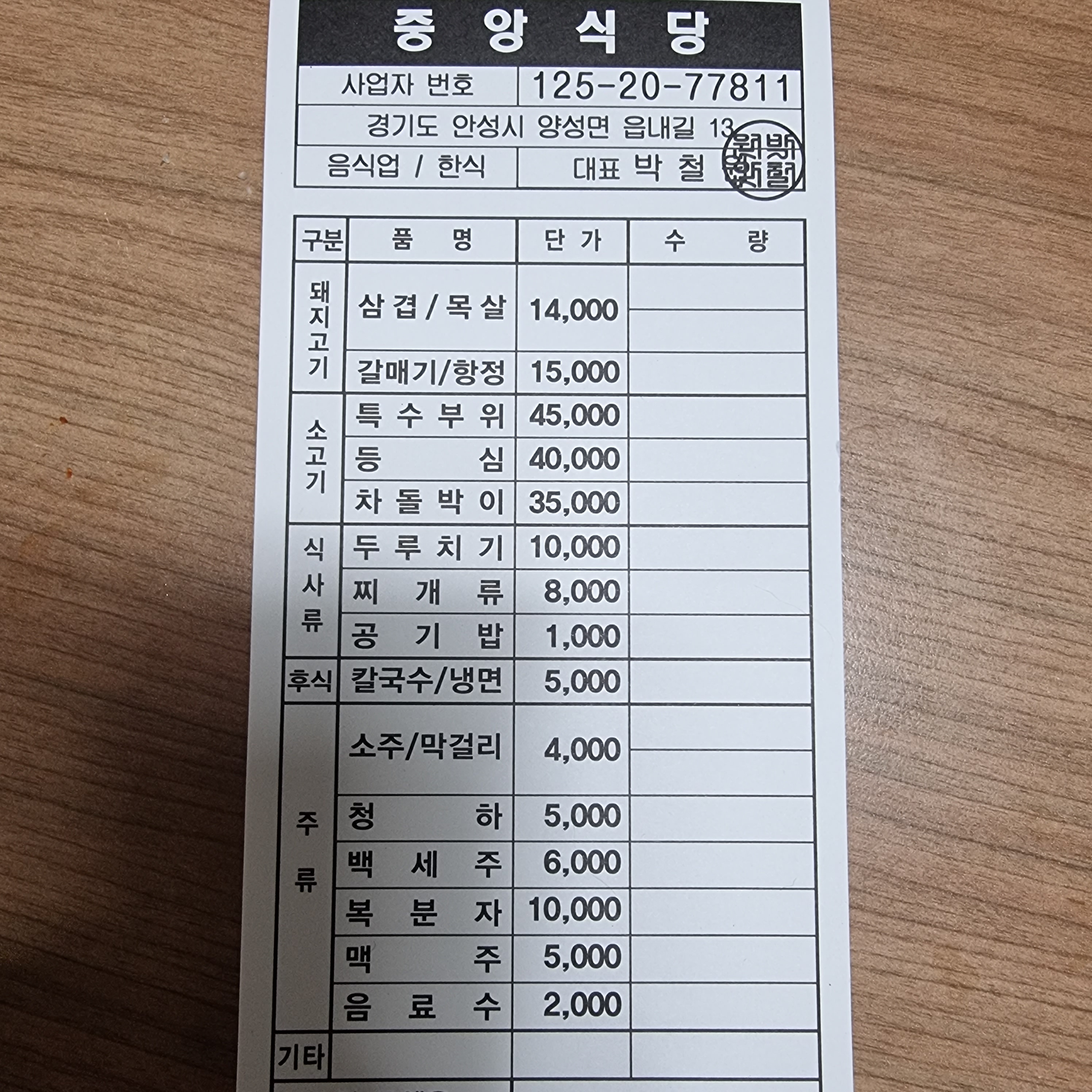 중앙정육점식당 이미지