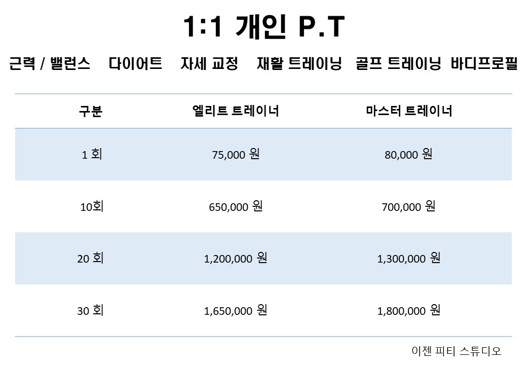 이젠 개인PT 스튜디오 대표 이미지