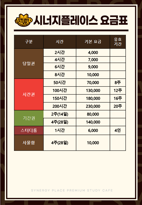 시너지플레이스 스터디카페 목동점