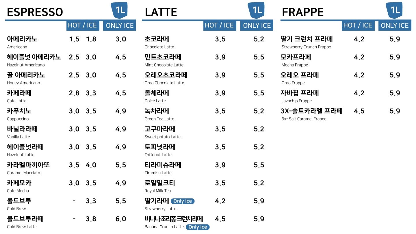 3X라지커피