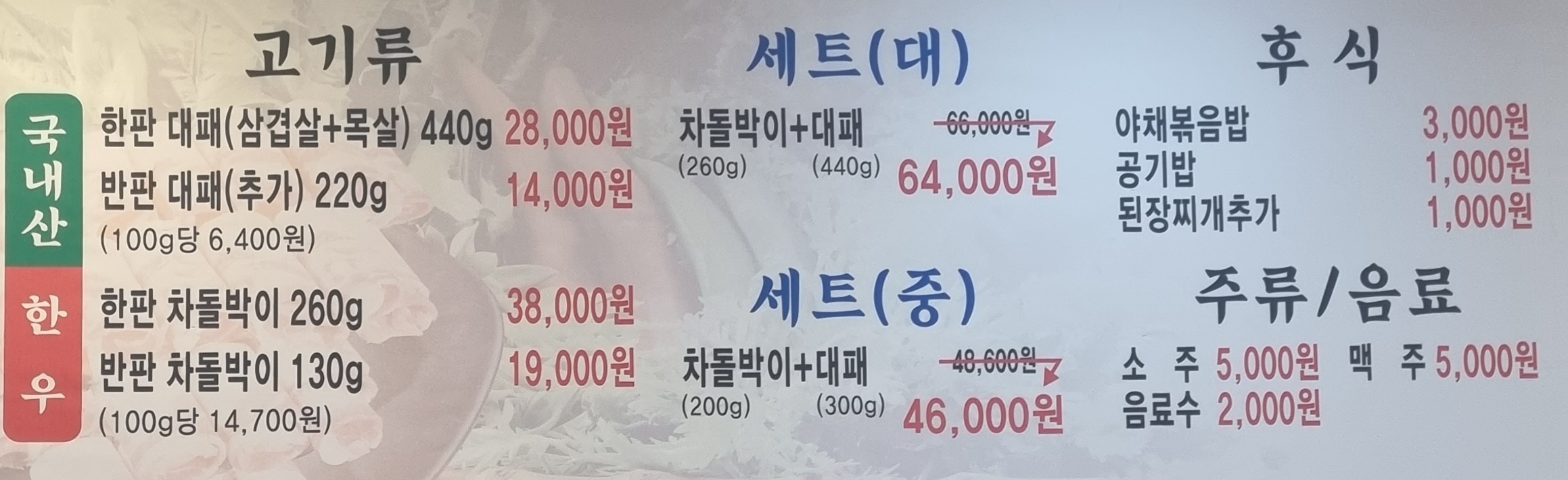 칠우대패삼겹살 용봉점