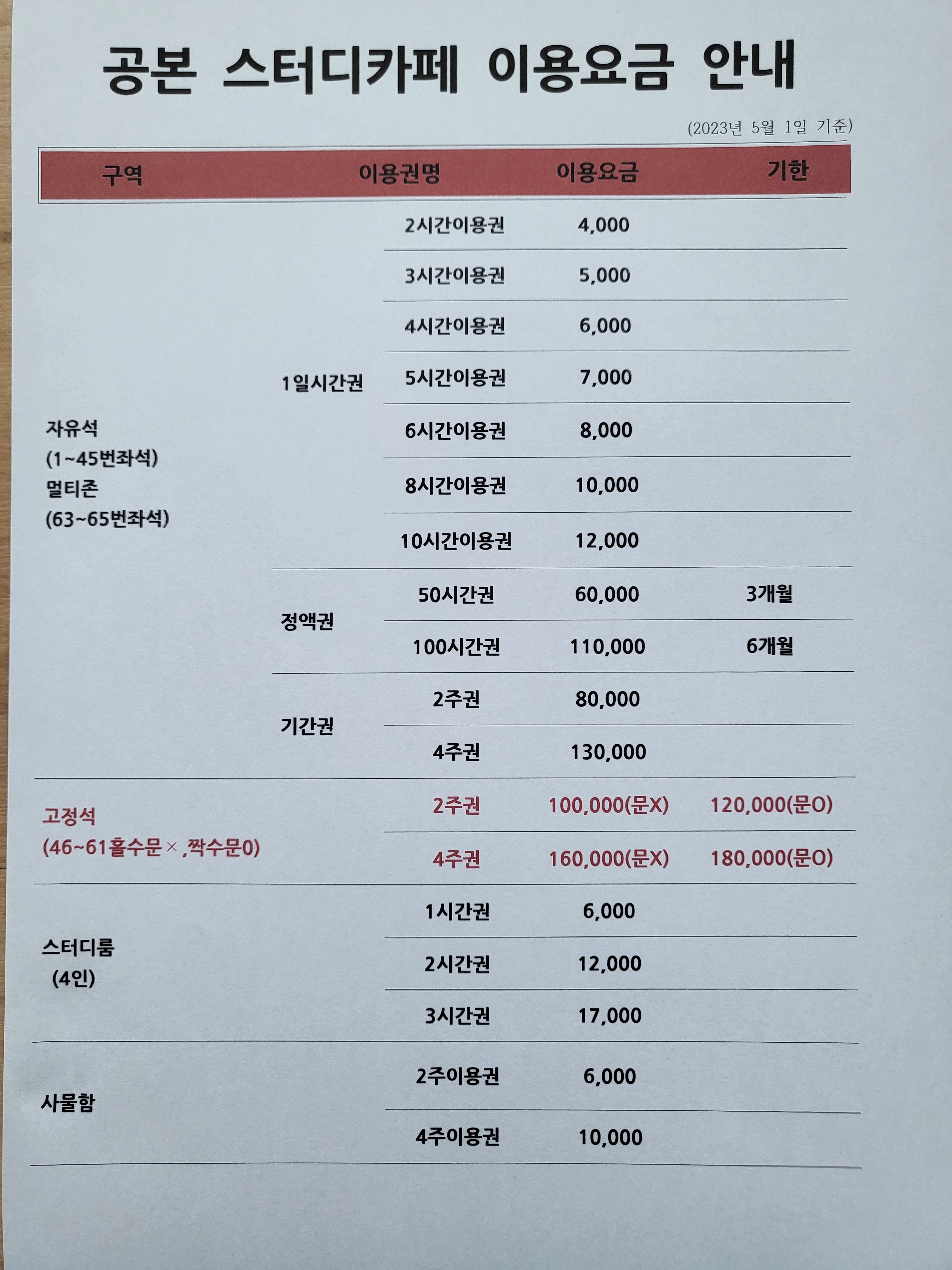 공본스터디카페 율현센터