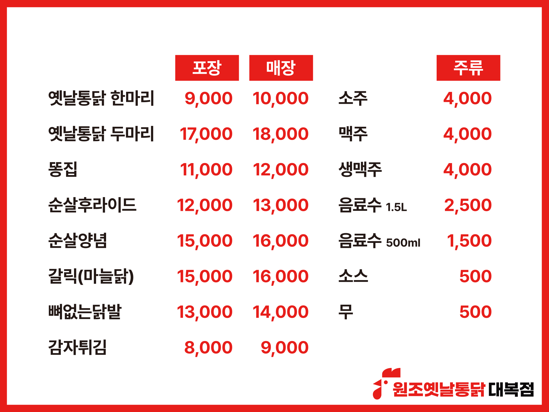 원조옛날통닭 대복점