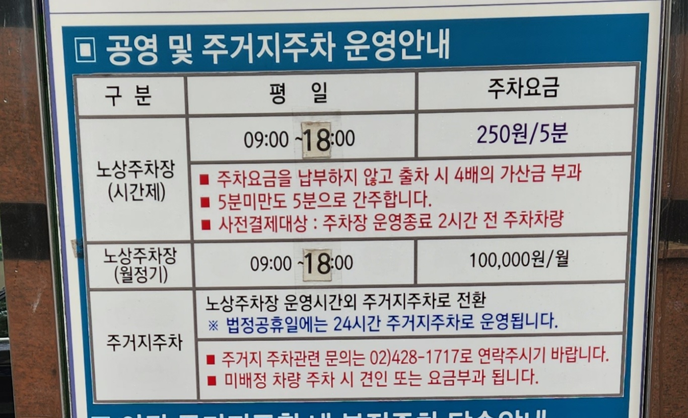 주양쇼핑옆공영노상주차장