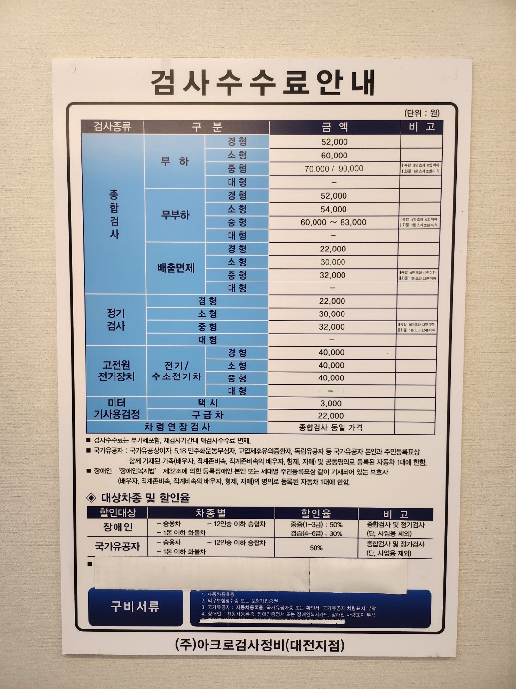 아크로검사정비 대전지점