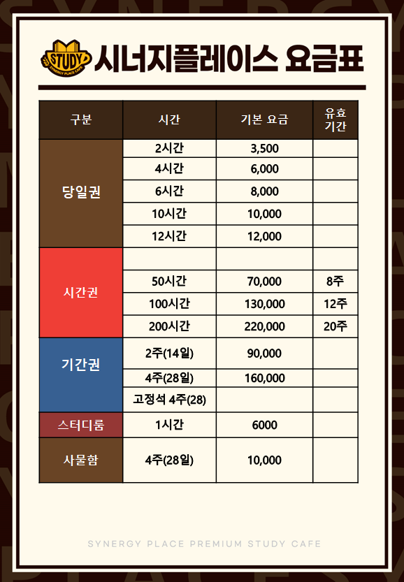시너지플레이스 스터디카페 행당무학여고점