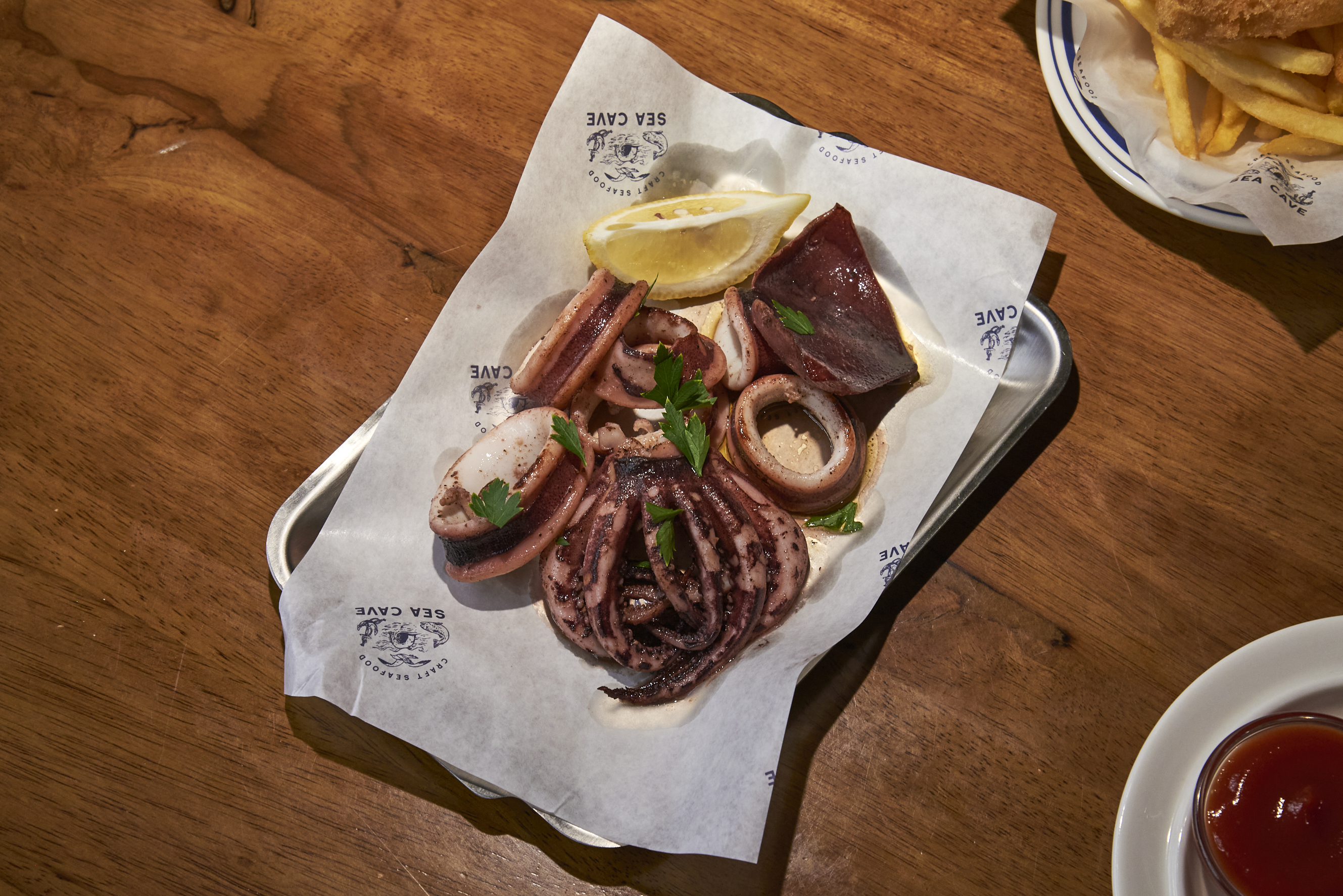 Pan seared calamari