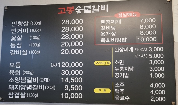 고봉숯불갈비