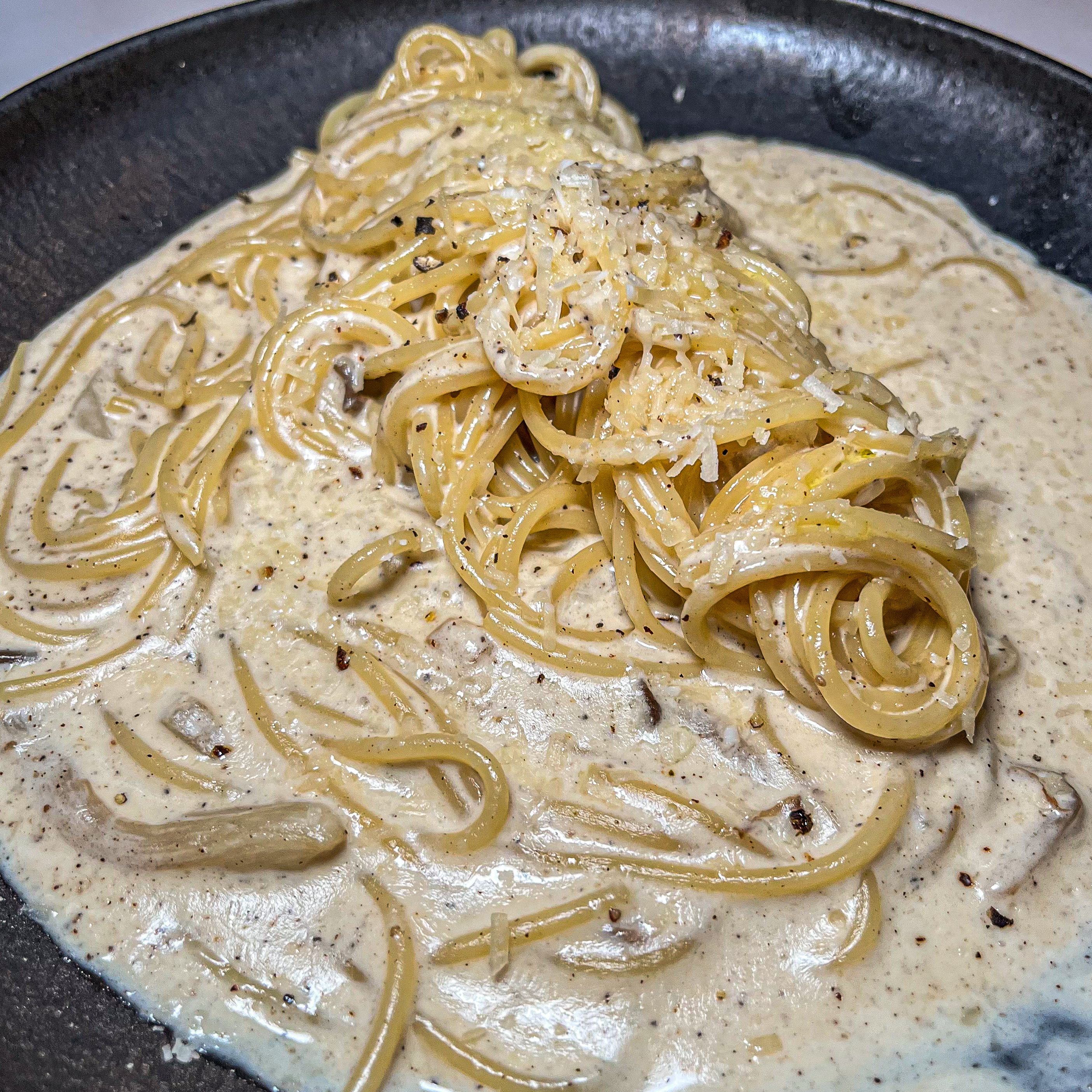 Truffle Oil Mushroom Cream Pasta