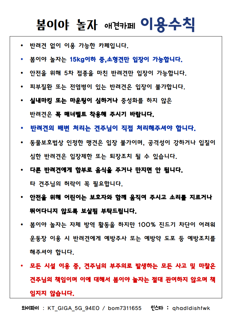 봄이야놀자 반려동물 동반 애견카페