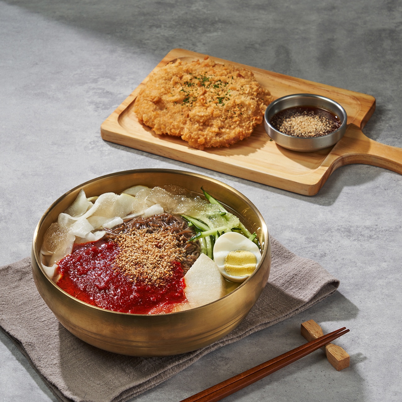 냉면+돈까스