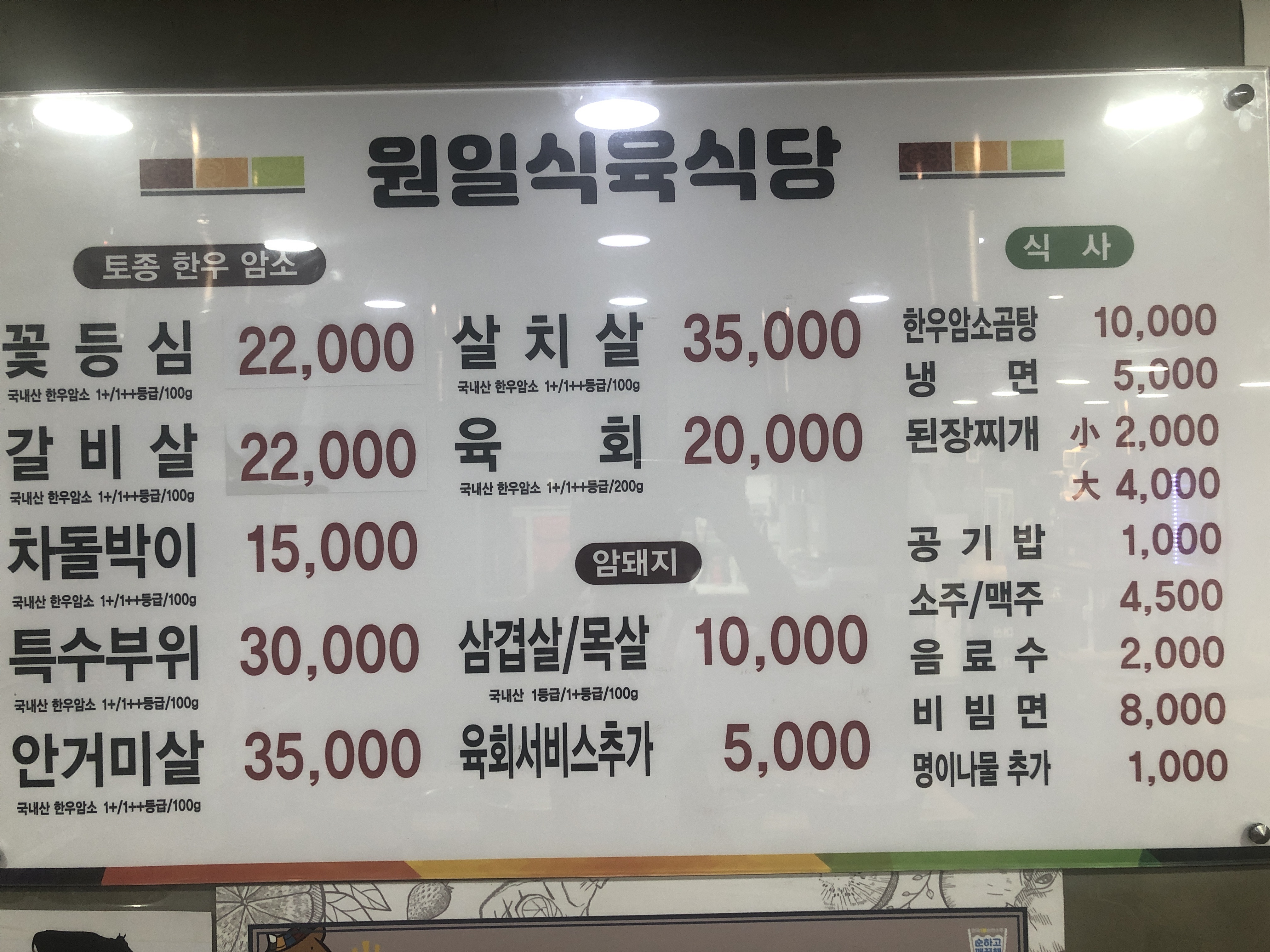 원일식육식당