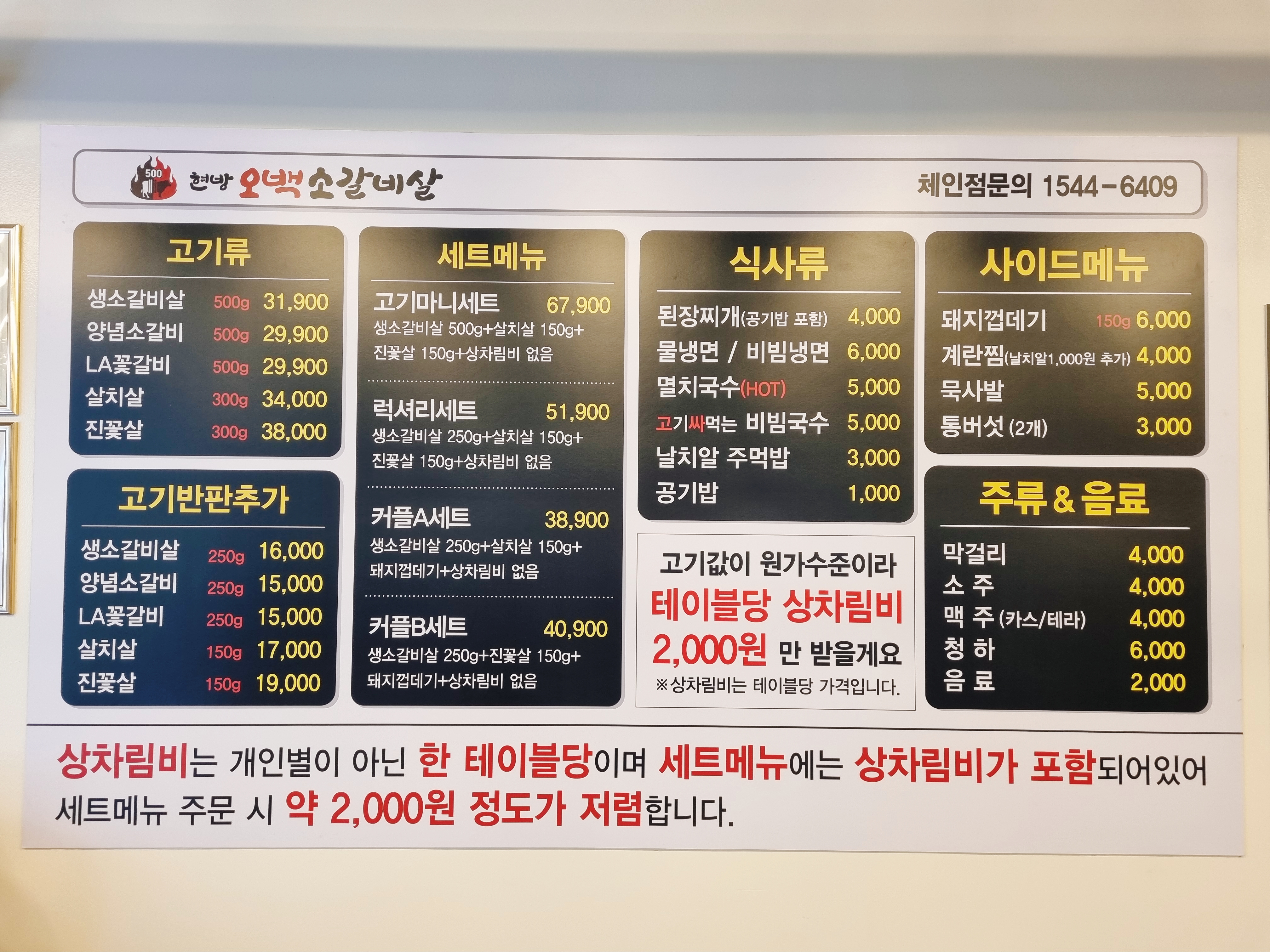 현방오백소갈비살 사가정점