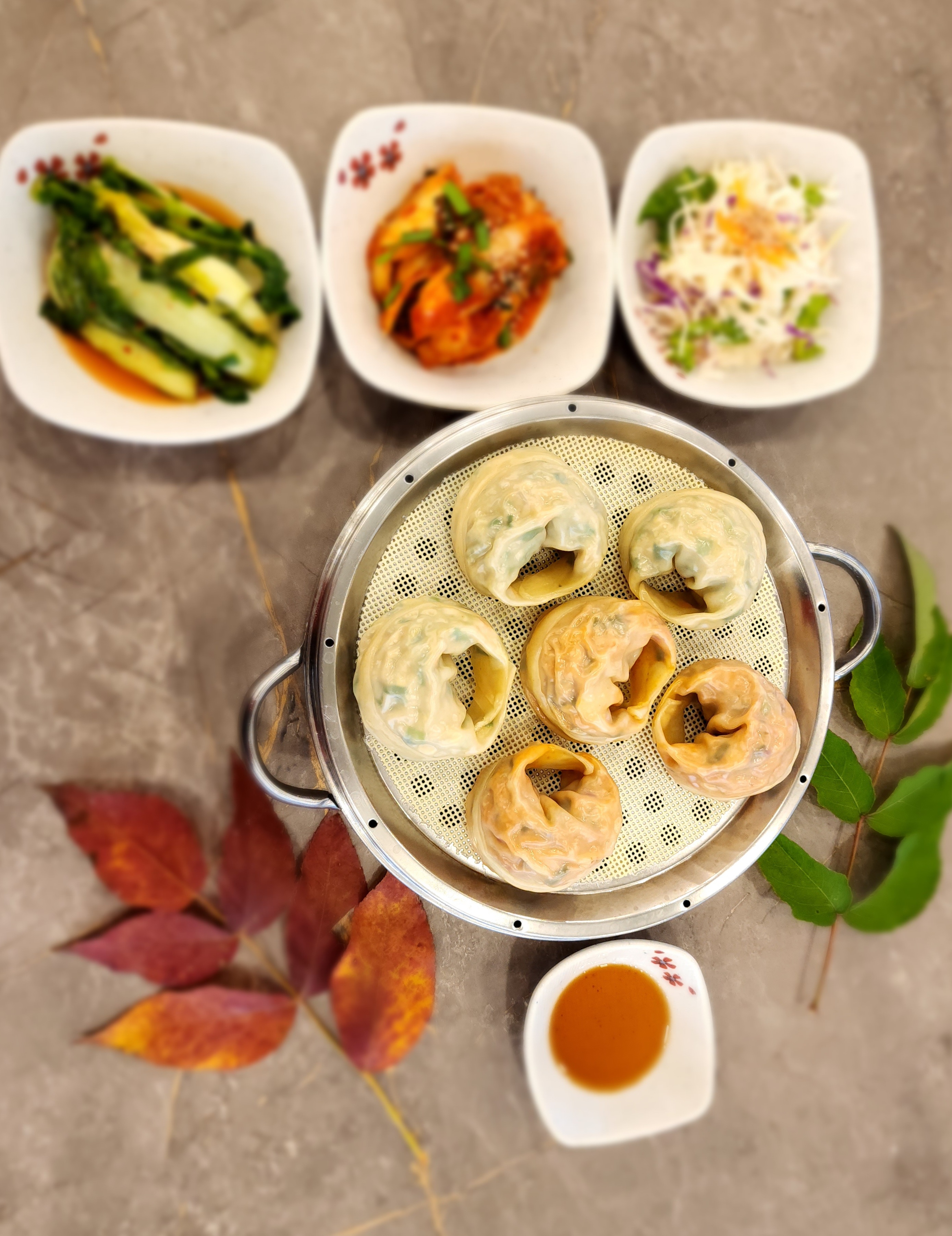 야채처녀버섯총각샤브칼국수