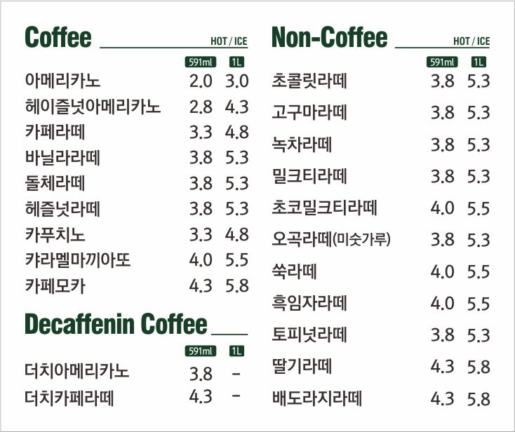 하타오커피 광주신세계점