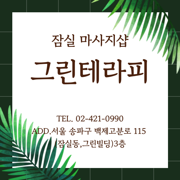그린테라피 잠실점 내부 또는 관련 모습