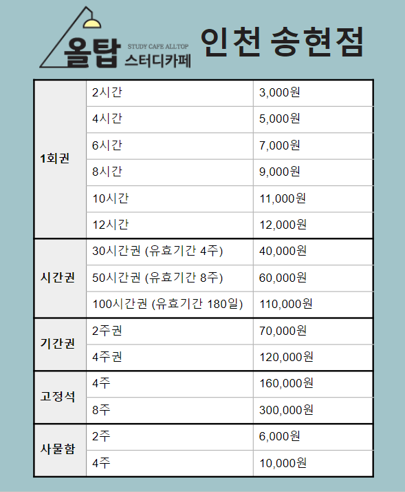 올탑스터디카페 송현점 대표이미지