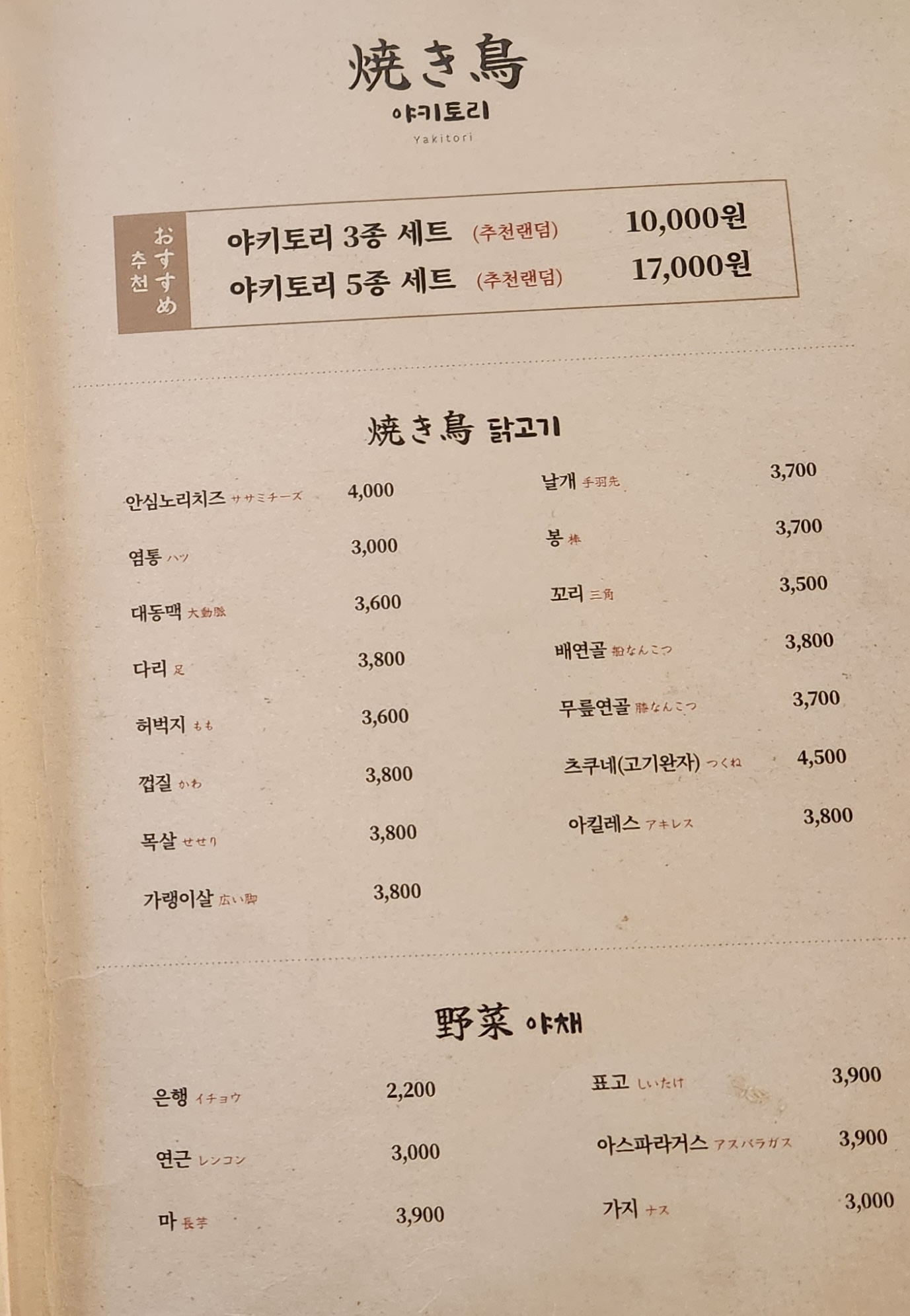 야키토리쿠이신보 삼각지점