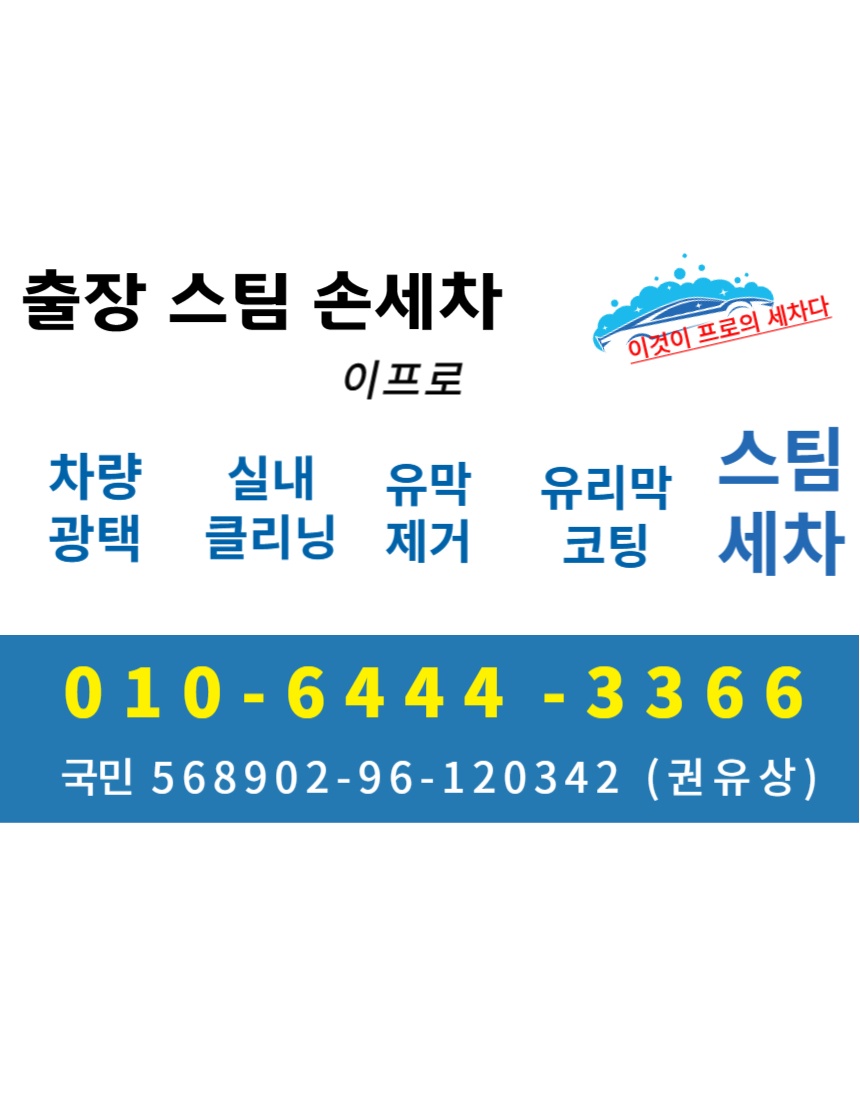 진영읍 이프로 스팀 손세차