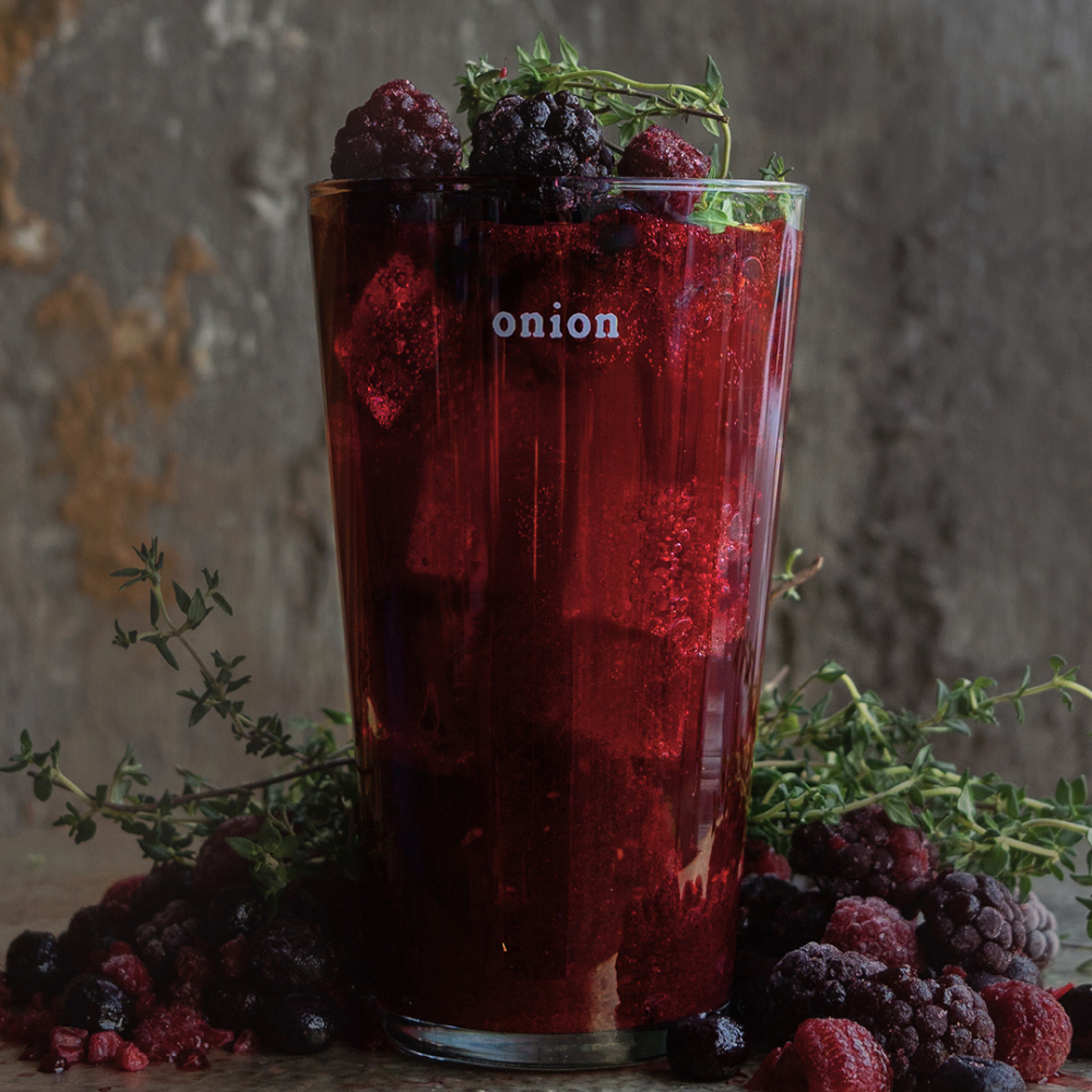 "Soda with four types of berries"