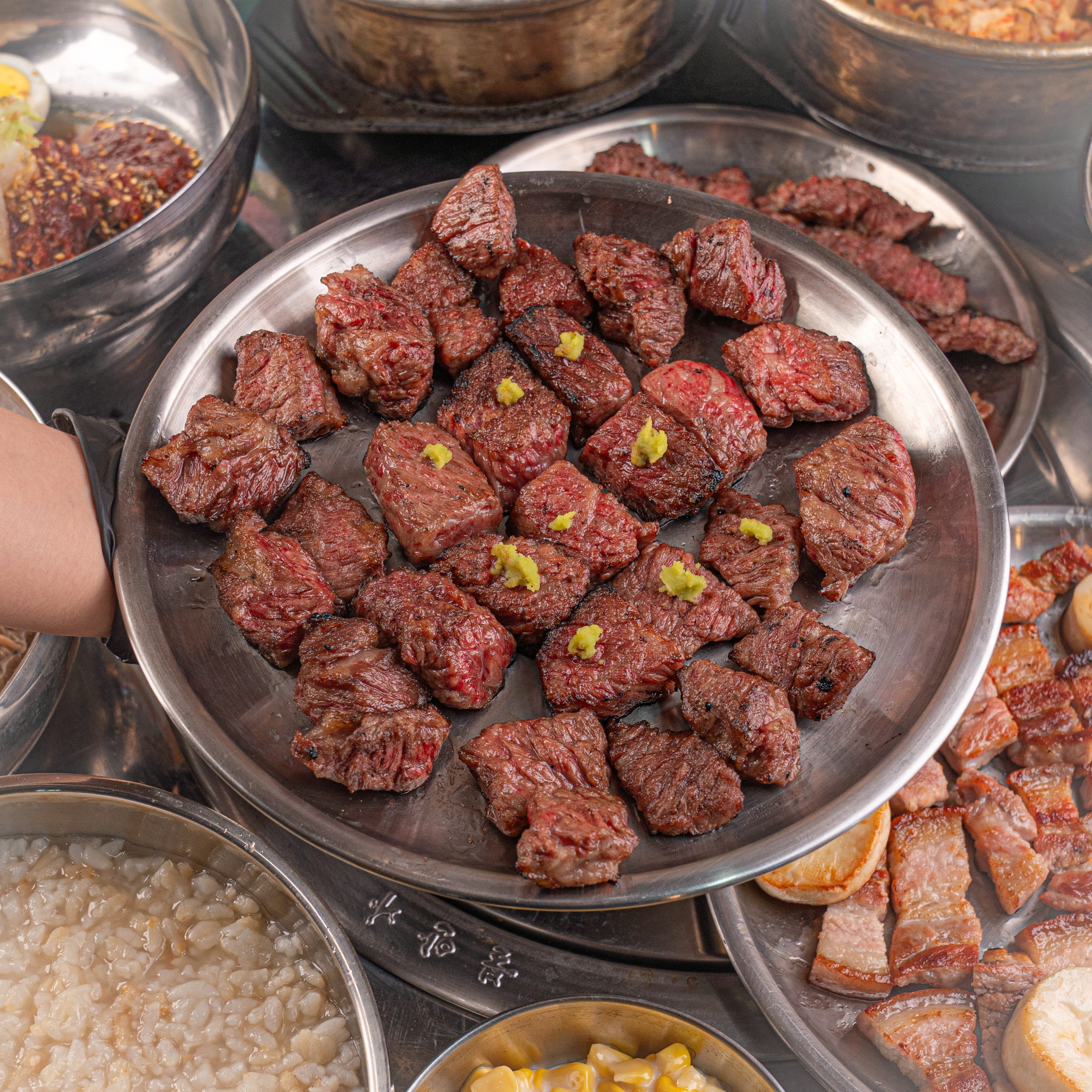깍뚝연탄구이