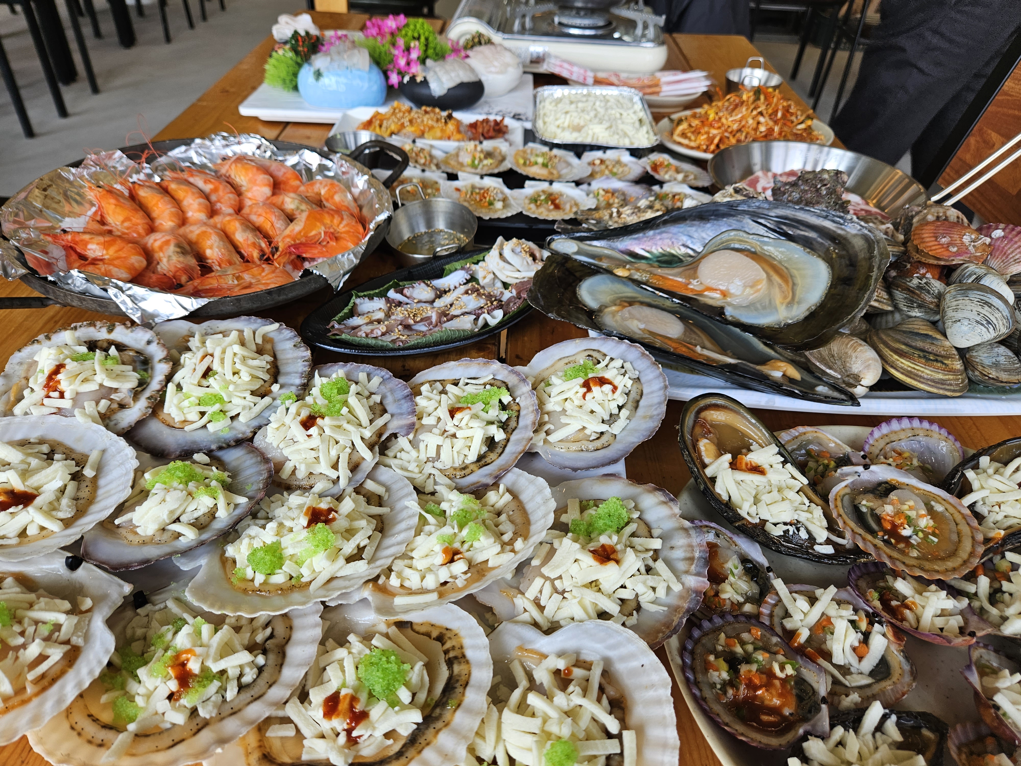 한판떠 조개구이