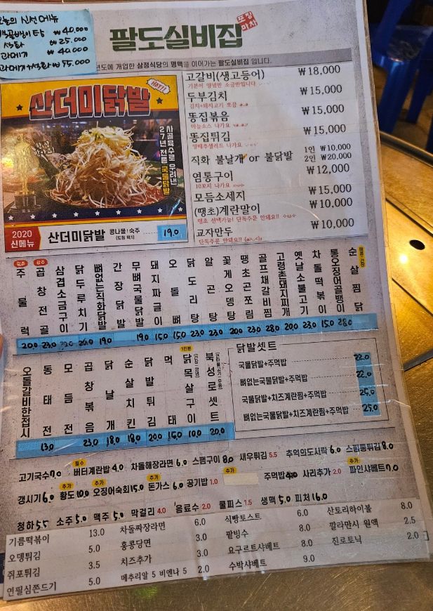 팔도실비집 홍콩할매불닭발 달동점