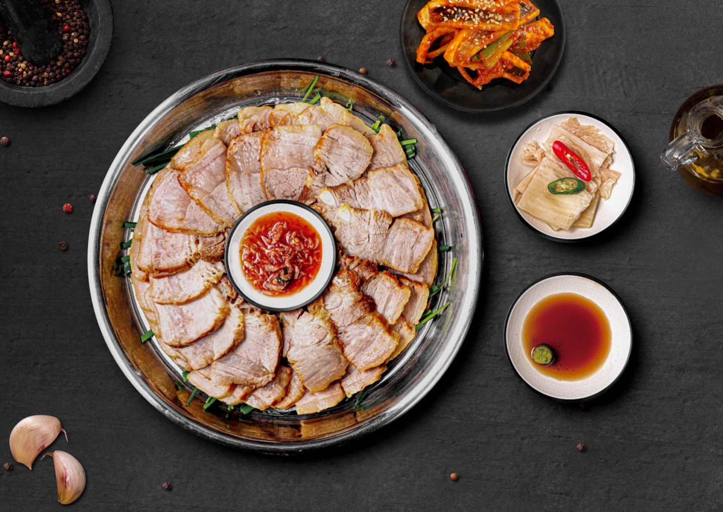 꽃삼겹수육(소)+오징어무침