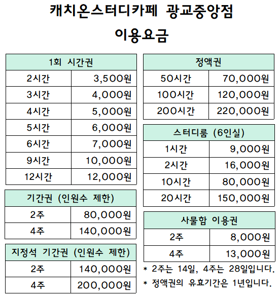 캐치온스터디카페 광교중앙점