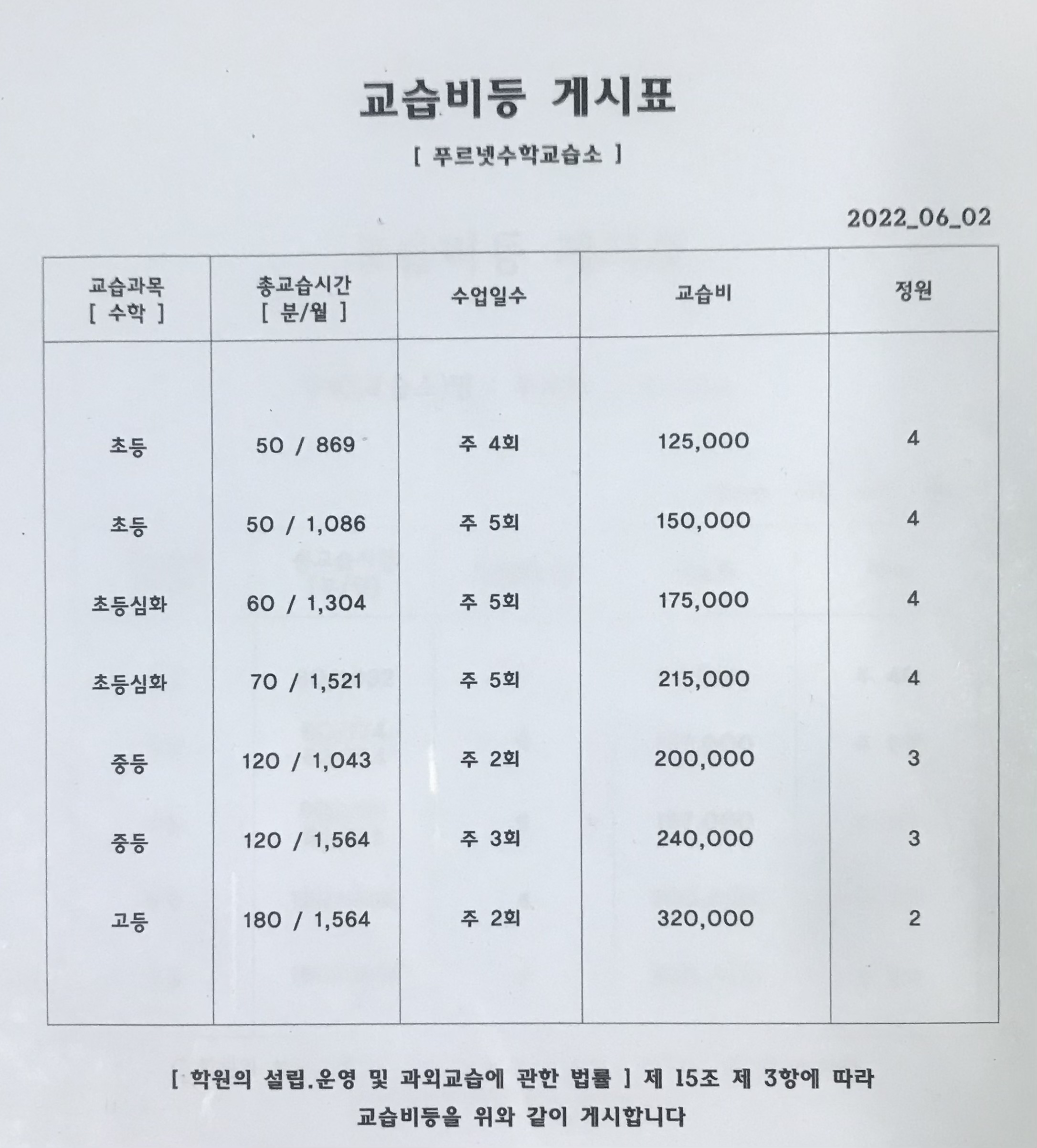 푸르넷수학교습소